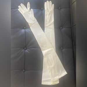 Matt Satin Long Italian Bridal Gloves.
